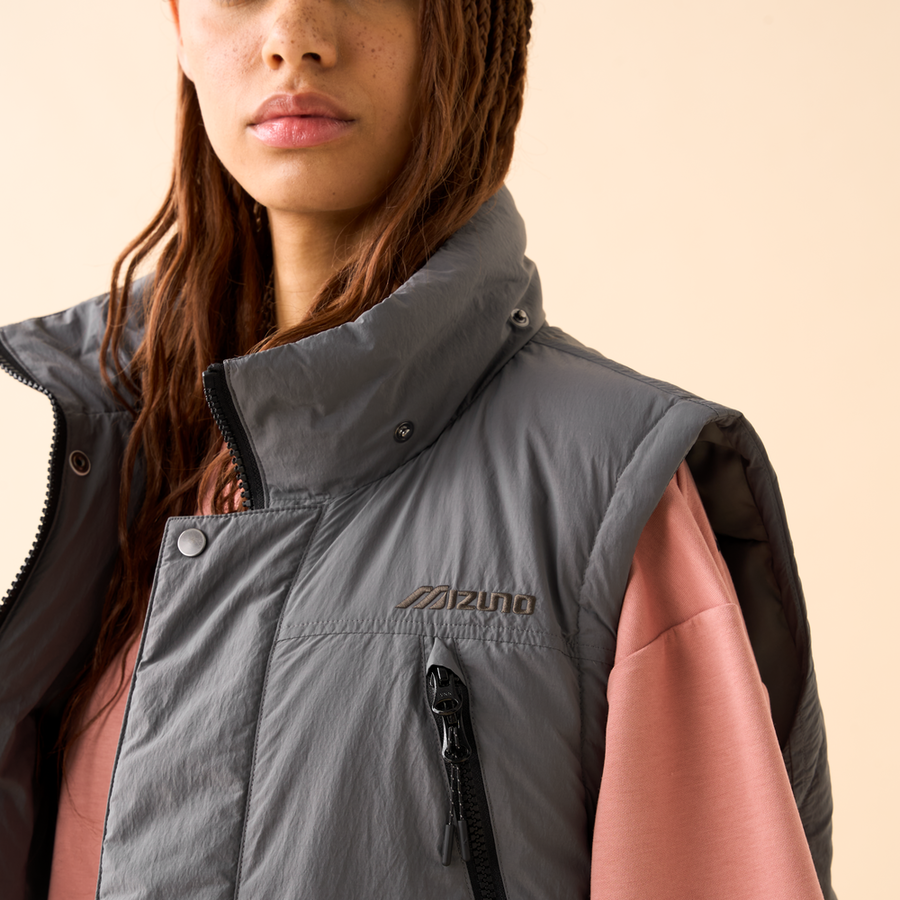 Mizuno BT Nylon taslan Down Vest Pewter Gray